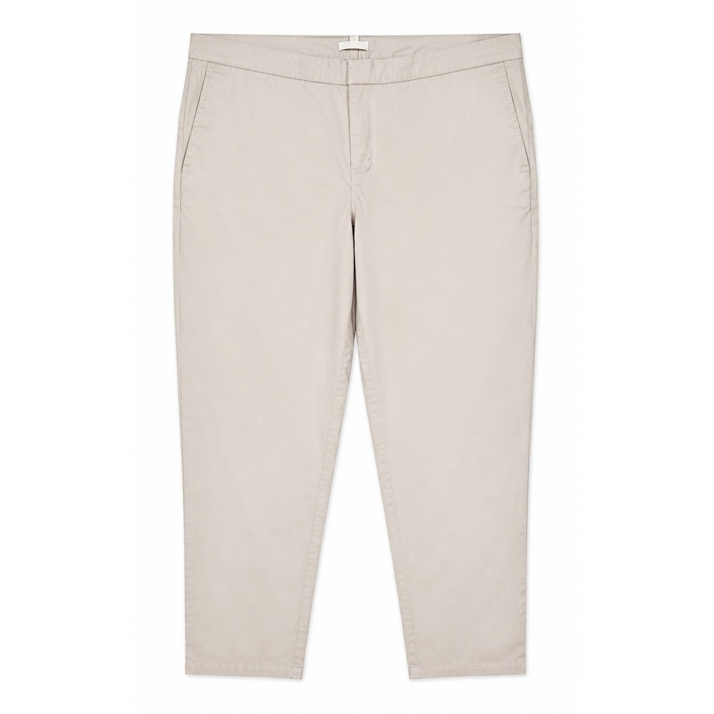 Eileen Fisher Beige Organic Cotton Tencel Tapered Ankle Pants Size 16